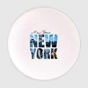 Тарелка 3D с принтом Надпись NY в Курске, фарфор | диаметр - 210 мм
диаметр для нанесения принта - 120 мм | new york | ny | nyc | urban | город | города | нью йорк | урбан