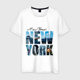 Мужская футболка хлопок с принтом Надпись NY в Курске, 100% хлопок | прямой крой, круглый вырез горловины, длина до линии бедер, слегка спущенное плечо. | new york | ny | nyc | urban | город | города | нью йорк | урбан