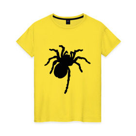 Женская футболка хлопок с принтом Паук (spider) в Курске, 100% хлопок | прямой крой, круглый вырез горловины, длина до линии бедер, слегка спущенное плечо | насекомые | паутина | паучок | черная вдова | черный паук
