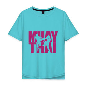 Мужская футболка хлопок Oversize с принтом Muay thai в Курске, 100% хлопок | свободный крой, круглый ворот, “спинка” длиннее передней части | муай тай