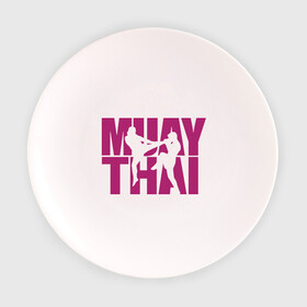 Тарелка с принтом Muay thai в Курске, фарфор | диаметр - 210 мм
диаметр для нанесения принта - 120 мм | муай тай