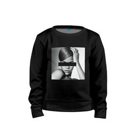 Детский свитшот хлопок с принтом Rihanna в Курске, 100% хлопок | круглый вырез горловины, эластичные манжеты, пояс и воротник | актирса | голливуд rihanna | звезды | знаменитости | певица | рианна