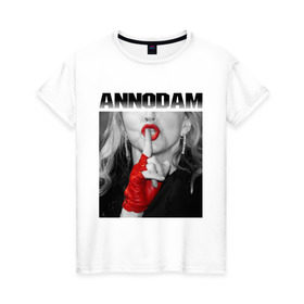 Женская футболка хлопок с принтом Annodam в Курске, 100% хлопок | прямой крой, круглый вырез горловины, длина до линии бедер, слегка спущенное плечо | madonna | актирса | голливуд | звезды | знаменитости | мадонна | певица