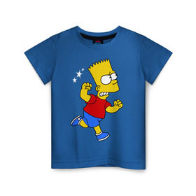 Детская футболка хлопок с принтом Барт бой без правил в Курске, 100% хлопок | круглый вырез горловины, полуприлегающий силуэт, длина до линии бедер | bart simpson | simpsons | барт симпсон | драка | симпсоны