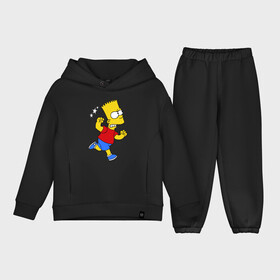 Детский костюм хлопок Oversize с принтом Барт бой без правил в Курске,  |  | bart simpson | simpsons | барт симпсон | драка | симпсоны