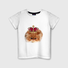 Детская футболка хлопок с принтом Sad cat в Курске, 100% хлопок | круглый вырез горловины, полуприлегающий силуэт, длина до линии бедер | Тематика изображения на принте: 