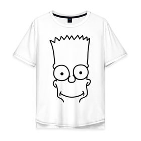 Мужская футболка хлопок Oversize с принтом Барт лицо в Курске, 100% хлопок | свободный крой, круглый ворот, “спинка” длиннее передней части | simpsons | мультики | мультфильмы | симпсоны
