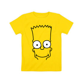 Детская футболка хлопок с принтом Барт лицо в Курске, 100% хлопок | круглый вырез горловины, полуприлегающий силуэт, длина до линии бедер | simpsons | мультики | мультфильмы | симпсоны