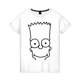 Женская футболка хлопок с принтом Барт лицо в Курске, 100% хлопок | прямой крой, круглый вырез горловины, длина до линии бедер, слегка спущенное плечо | simpsons | мультики | мультфильмы | симпсоны