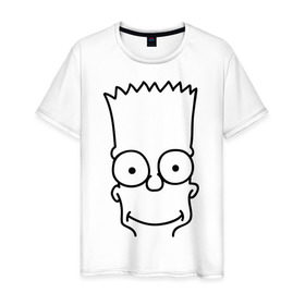 Мужская футболка хлопок с принтом Барт лицо в Курске, 100% хлопок | прямой крой, круглый вырез горловины, длина до линии бедер, слегка спущенное плечо. | simpsons | мультики | мультфильмы | симпсоны