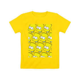 Детская футболка хлопок с принтом Узор Барт Симпсон в Курске, 100% хлопок | круглый вырез горловины, полуприлегающий силуэт, длина до линии бедер | simpsons | мультик | мультфильм | симпсоны | симсоны