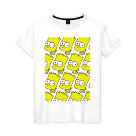 Женская футболка хлопок с принтом Узор Барт Симпсон в Курске, 100% хлопок | прямой крой, круглый вырез горловины, длина до линии бедер, слегка спущенное плечо | simpsons | мультик | мультфильм | симпсоны | симсоны