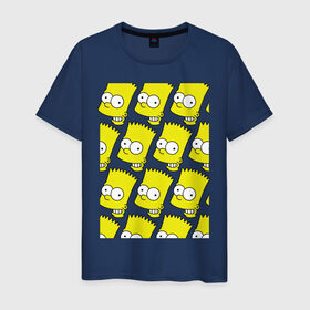Мужская футболка хлопок с принтом Узор Барт Симпсон в Курске, 100% хлопок | прямой крой, круглый вырез горловины, длина до линии бедер, слегка спущенное плечо. | simpsons | мультик | мультфильм | симпсоны | симсоны