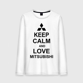 Мужской лонгслив хлопок с принтом keep calm and love mitsubishi в Курске, 100% хлопок |  | автомобили | машины | сохраняй спокойствие и люби митсубиси | тачки