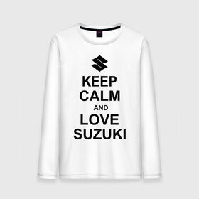 Мужской лонгслив хлопок с принтом keep calm and love suzuki в Курске, 100% хлопок |  | Тематика изображения на принте: автомобили | машины | сохраняй спокойствие и люби сузуки | тачки