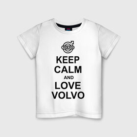 Детская футболка хлопок с принтом keep calm and love volvo в Курске, 100% хлопок | круглый вырез горловины, полуприлегающий силуэт, длина до линии бедер | автолюбителю | автомобиль | вольво | машина | прикольная надпись | тачка