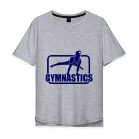 Мужская футболка хлопок Oversize с принтом Gimnastic (Гимнастика) в Курске, 100% хлопок | свободный крой, круглый ворот, “спинка” длиннее передней части | sport | брусья | гимнаст | снаряд | спортсмен | тренировка | упражнения