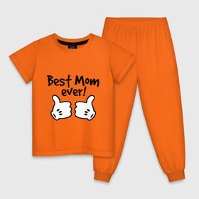Детская пижама хлопок с принтом Best Mom ever! (самая лучшая мама) в Курске, 100% хлопок |  брюки и футболка прямого кроя, без карманов, на брюках мягкая резинка на поясе и по низу штанин
 | бест мам | мама | подарки родным | подарок маме