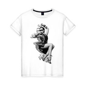 Женская футболка хлопок с принтом Виктория Бекхэм в Курске, 100% хлопок | прямой крой, круглый вырез горловины, длина до линии бедер, слегка спущенное плечо | девушка | знаменитости | знаменитые личности | селебрити | суперзвезда | тело | фигура