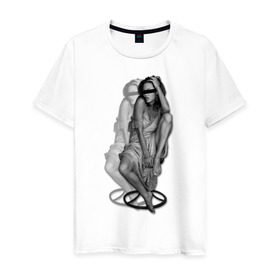 Мужская футболка хлопок с принтом Анджелина Джоли в Курске, 100% хлопок | прямой крой, круглый вырез горловины, длина до линии бедер, слегка спущенное плечо. | Тематика изображения на принте: jolie | девушка | знаменитости | знаменитые личности | селебрити | суперзвезда | тело | фигура