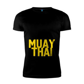 Мужская футболка премиум с принтом Муай тай (Muay Thai). в Курске, 92% хлопок, 8% лайкра | приталенный силуэт, круглый вырез ворота, длина до линии бедра, короткий рукав | бойцы | бокс | боксеры | спортивные | тайский бокс