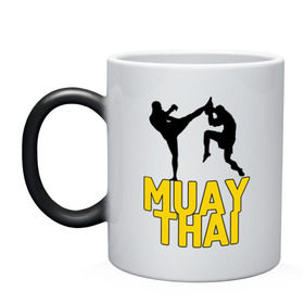Кружка хамелеон с принтом Муай тай (Muay Thai). в Курске, керамика | меняет цвет при нагревании, емкость 330 мл | бойцы | бокс | боксеры | спортивные | тайский бокс