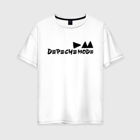 Женская футболка хлопок Oversize с принтом Depeche mode (9) в Курске, 100% хлопок | свободный крой, круглый ворот, спущенный рукав, длина до линии бедер
 | depeche | depeche mode | mode | депеш мод | дипиш мод | музыка | рок группа