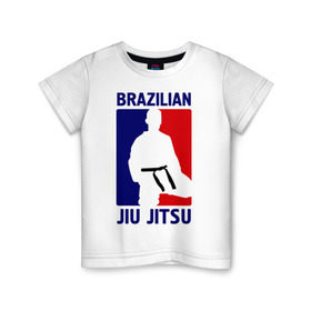 Детская футболка хлопок с принтом Джиу-джитсу (Jiu jitsu) в Курске, 100% хлопок | круглый вырез горловины, полуприлегающий силуэт, длина до линии бедер | brazilian | бой | джиу джитсу | карате | черный пояс