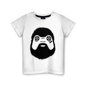 Детская футболка хлопок с принтом Геймер в Курске, 100% хлопок | круглый вырез горловины, полуприлегающий силуэт, длина до линии бедер | joystick | видеоигры | джойстик | игры