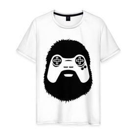 Мужская футболка хлопок с принтом Геймер в Курске, 100% хлопок | прямой крой, круглый вырез горловины, длина до линии бедер, слегка спущенное плечо. | joystick | видеоигры | джойстик | игры