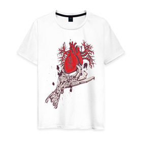 Мужская футболка хлопок с принтом Механическое сердце в Курске, 100% хлопок | прямой крой, круглый вырез горловины, длина до линии бедер, слегка спущенное плечо. | любовь | сердце | сердце в руке