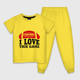 Детская пижама хлопок с принтом I love this game.(rugby). в Курске, 100% хлопок |  брюки и футболка прямого кроя, без карманов, на брюках мягкая резинка на поясе и по низу штанин
 | Тематика изображения на принте: американский футбол | регби