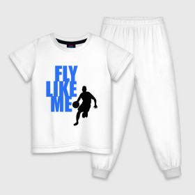 Детская пижама хлопок с принтом Fly like me. в Курске, 100% хлопок |  брюки и футболка прямого кроя, без карманов, на брюках мягкая резинка на поясе и по низу штанин
 | basketball | баскетбол | баскетболист | спорт
