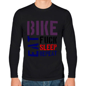 Мужской лонгслив хлопок с принтом Bike eat sleep repeat в Курске, 100% хлопок |  | Тематика изображения на принте: bicycle | bike | bike eat sleep repeat | eat | repeat | sleep | велик | велосипед | велосипедист