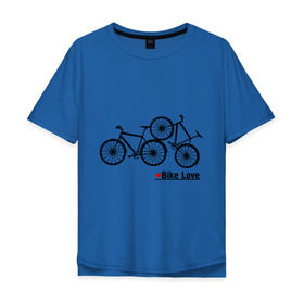 Мужская футболка хлопок Oversize с принтом Bike Love в Курске, 100% хлопок | свободный крой, круглый ворот, “спинка” длиннее передней части | bike love | байкерам | велосипеды | для байкеров | для мотоциклистов | мотоциклистам
