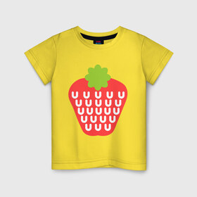 Детская футболка хлопок с принтом Вкусная клубничка в Курске, 100% хлопок | круглый вырез горловины, полуприлегающий силуэт, длина до линии бедер | Тематика изображения на принте: еда | клубника | лето | фрукты | ягода | ягодка