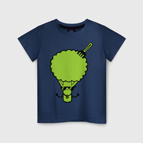 Детская футболка хлопок с принтом Брокколи в Курске, 100% хлопок | круглый вырез горловины, полуприлегающий силуэт, длина до линии бедер | Тематика изображения на принте: еда | капуста | овощ | прикольные картинки