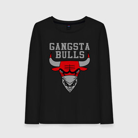 Женский лонгслив хлопок с принтом Gangsta bulls в Курске, 100% хлопок |  | bshirts | bulls | cihago bulls | gangsta bulls | swag | sweg | бык | красный бык | сваг | свег | чикаго булс