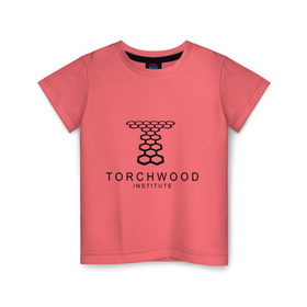 Детская футболка хлопок с принтом Torchwood Institute в Курске, 100% хлопок | круглый вырез горловины, полуприлегающий силуэт, длина до линии бедер | doctor | doctor who | torchwood | доктор | доктор кто | торчвуд