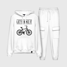 Женский костюм хлопок (с толстовкой) с принтом Lets bike it в Курске,  |  | bike | ride | байк | велик | велогонщик | велопробег | велосипед | велоспорт | кататься | прокатись