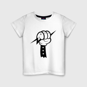 Детская футболка хлопок с принтом Volt Hand в Курске, 100% хлопок | круглый вырез горловины, полуприлегающий силуэт, длина до линии бедер | swag | вольт | мультик | сваг | свэг