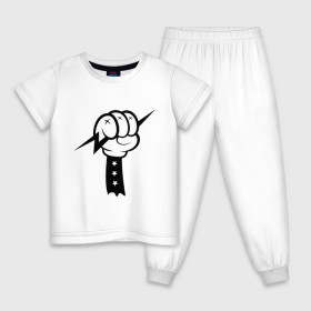 Детская пижама хлопок с принтом Volt Hand в Курске, 100% хлопок |  брюки и футболка прямого кроя, без карманов, на брюках мягкая резинка на поясе и по низу штанин
 | swag | вольт | мультик | сваг | свэг