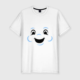 Мужская футболка премиум с принтом Zephyr Man в Курске, 92% хлопок, 8% лайкра | приталенный силуэт, круглый вырез ворота, длина до линии бедра, короткий рукав | ghost busters | зефирка | зефирный человек | кино | охотники за привидениями | фильмы