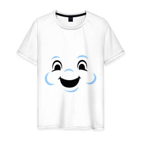 Мужская футболка хлопок с принтом Zephyr Man в Курске, 100% хлопок | прямой крой, круглый вырез горловины, длина до линии бедер, слегка спущенное плечо. | ghost busters | зефирка | зефирный человек | кино | охотники за привидениями | фильмы