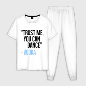 Мужская пижама хлопок с принтом You can Dance в Курске, 100% хлопок | брюки и футболка прямого кроя, без карманов, на брюках мягкая резинка на поясе и по низу штанин
 | водка | поверь ты можешь танцевать
