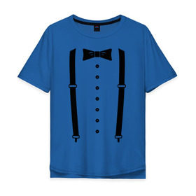 Мужская футболка хлопок Oversize с принтом Gentleman в Курске, 100% хлопок | свободный крой, круглый ворот, “спинка” длиннее передней части | Тематика изображения на принте: галстук | костюм | одежда | подтяжки | рубашка