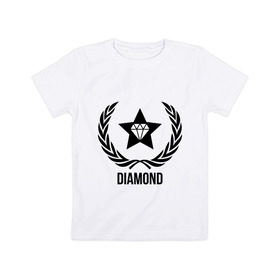 Детская футболка хлопок с принтом Diamond Star в Курске, 100% хлопок | круглый вырез горловины, полуприлегающий силуэт, длина до линии бедер | bshirts | swag | алмаз | бриллиант | драгоценности | камень | сваг | свэг