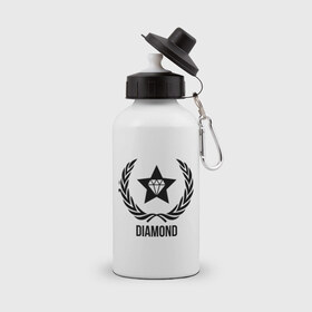 Бутылка спортивная с принтом Diamond Star в Курске, металл | емкость — 500 мл, в комплекте две пластиковые крышки и карабин для крепления | bshirts | swag | алмаз | бриллиант | драгоценности | камень | сваг | свэг
