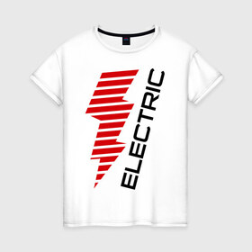 Женская футболка хлопок с принтом Electric Line в Курске, 100% хлопок | прямой крой, круглый вырез горловины, длина до линии бедер, слегка спущенное плечо | club | dance | electronic | клуб | клубная музыка | клубняк | тусовка | электронная музыка