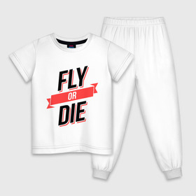 Детская пижама хлопок с принтом Fly or Die в Курске, 100% хлопок |  брюки и футболка прямого кроя, без карманов, на брюках мягкая резинка на поясе и по низу штанин
 | fod | swag | или умри | летай | лети | сваг | свэг